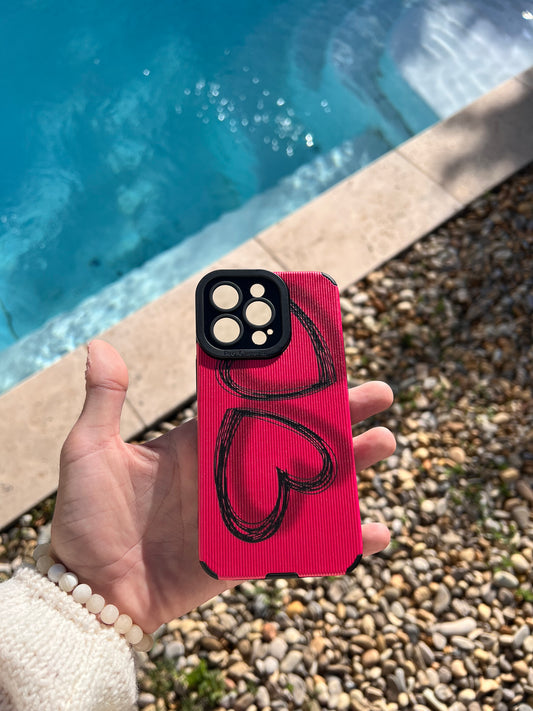 Coque iPhone 13 pro, motif "Coeur écarlate"